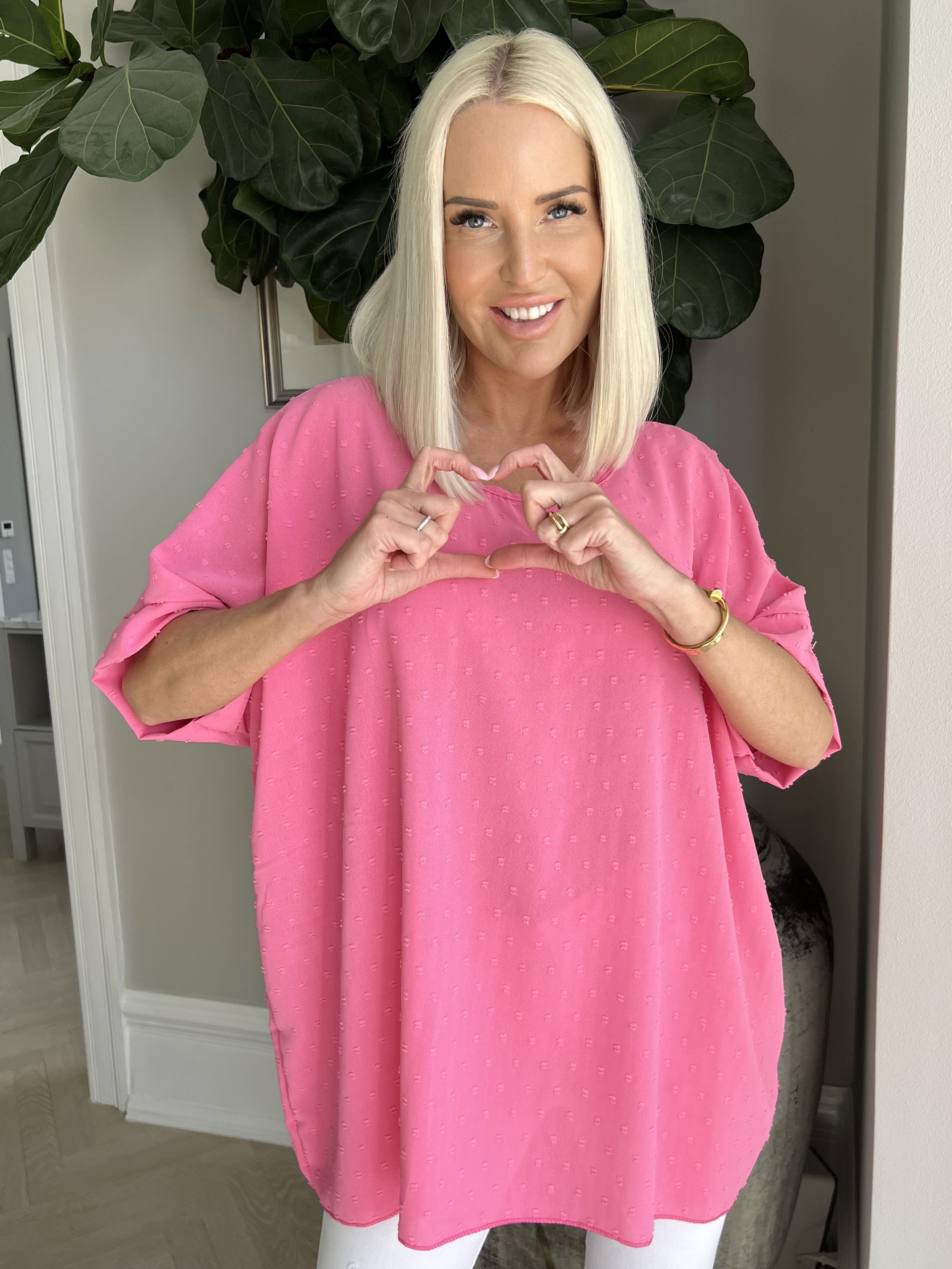 Mileah - Söt blus med prickiga detaljer